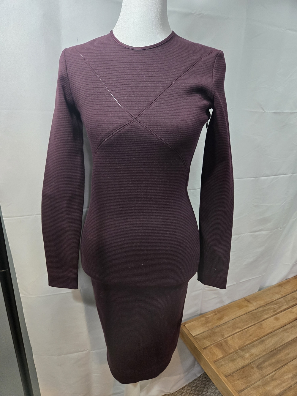 Stella McCartney Long-Sleeve Bodycon Dress in Plum